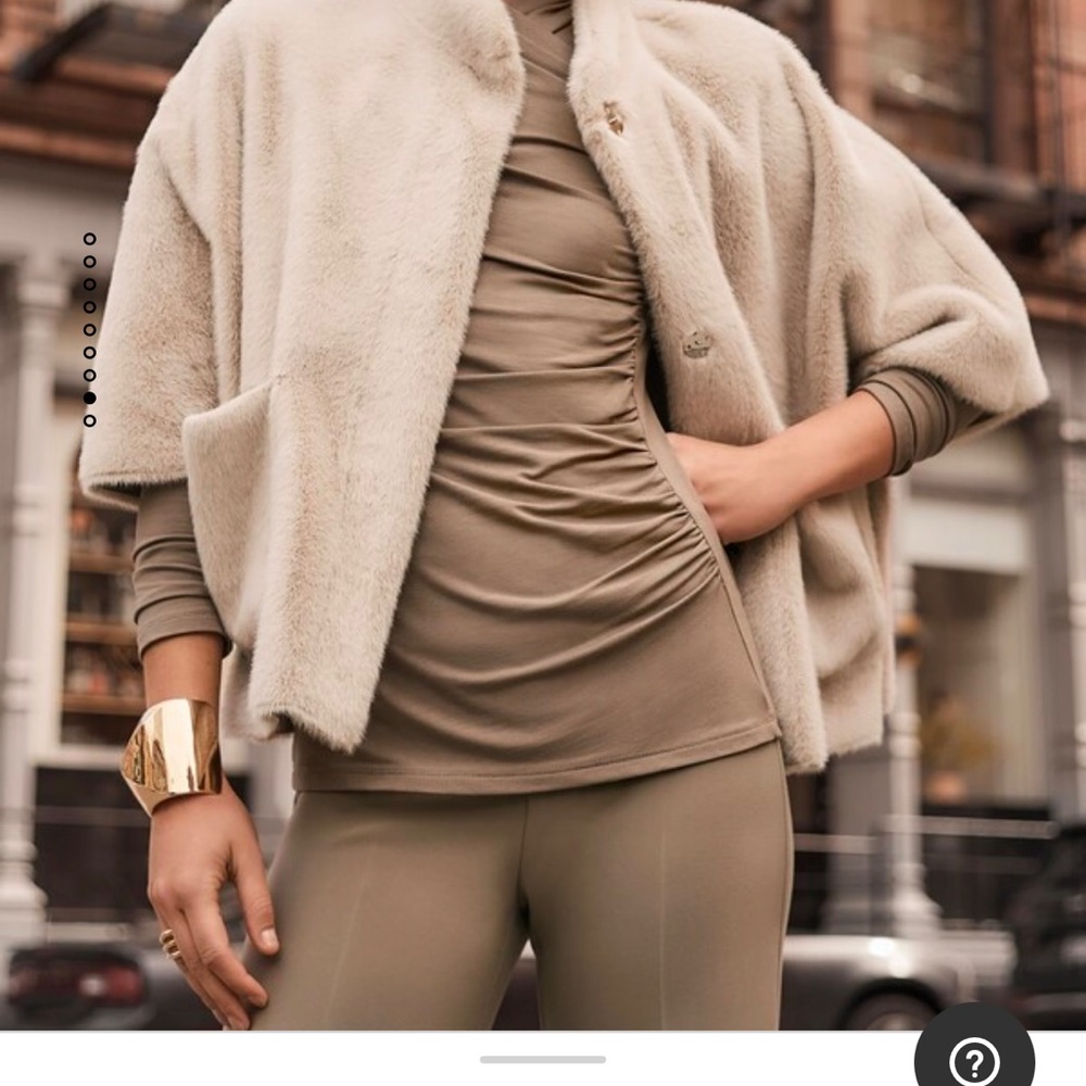 Jos ph Ribkoff Faux Fur Coat in Beige